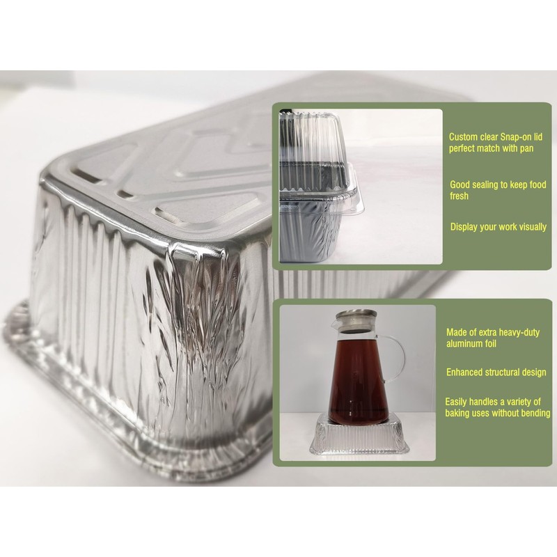 Disposable Loaf Pans With Lids Bakeware Set, 2lb, 55 Pack,