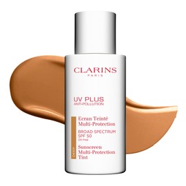 Clarins UV Plus Anti-Pollution, Broad Spectrum SPF 50 Tinted Face Sunscreen | Sheer Finish | Lightweight and Oil-Free | Triple Protection From UVA/UVB Rays, Free Radicals and Pollutants | Shade Deep