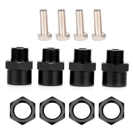 Tbest RC Wheel Hex Hub Adapter, 12mm to 17mm Wheel Hex Hub Conversion Adapter for Sakura D4 HSP 94123 1/10 RC Car (Black)
