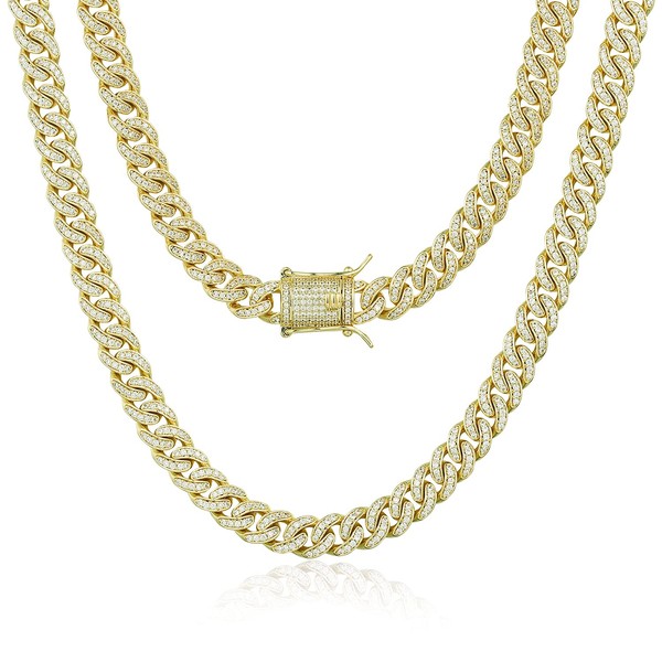 TRIPOD JEWELRY 8mm 14K Gold/White Gold Plated Diamond Iced Out