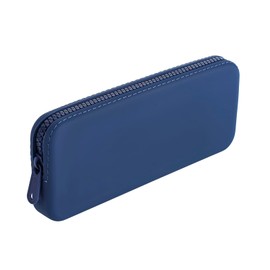 JOVAKIT Rectangle Portable Silicone Cosmetic Bag for Women, Travel Waterproof Makeup Bag Gifts for Women Girls, Zipper Closure Makeup Brush Toiletry Case Travel Storage Organizer Pouch (Blue)