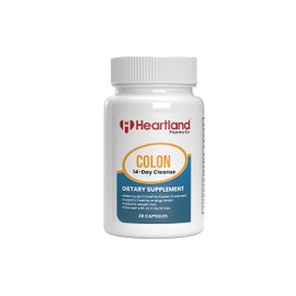 Heartland Pharma Colon Cleanse Capsules 14-Day Detox & Cleanser Formula for Effective Colon Detoxification, Advanced Gut Cleanse for Men & Woman, Made in The USA (28 Tablets Per Bottle)