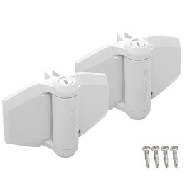 D&D Technologies TCA3L2S3WTS TruClose Regular Duty Self Closing Gate Hinge, for Wood and Vinyl Gates up to 66 Pounds, with Alignment Legs, for Square Gate Frame and Post, White, 2 Count