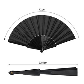HENGBIRD Pack of 6 Hand Fans, Handheld Folding Fan Chinese Hand Fan for Cooling in Summer for Dance Party Wedding DIY Decoration Home Decorations Black