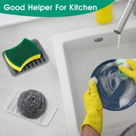 3PCS Self Draining Holder, Silicon Soap Dish for Bathtub,Shower,Kitchen, Sponges,Non-Slip Design, Easy Clean,Keep Soap Bars Dry,Extend Soap Life Use