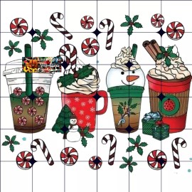 Handmade Sublimation Print Christmas Coffee Ready to Press Heat Transfer