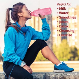 MILTON Travel Water Bottle – 1Pcs Reusable Sports Bottle with Easy Open Close Lid and Leakproof Neck – Food Grade Plastic Water Bottles for Adults and Kids, School, Gym