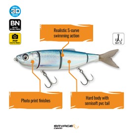 Savage Gear 4Play Pro Fishing Bait, 1 1/4 oz, Sexy Baitfish, Realistic Contours, Colors & Movement, Durable Construction, Rigged with SG ST36 Trebles, PHP Colors