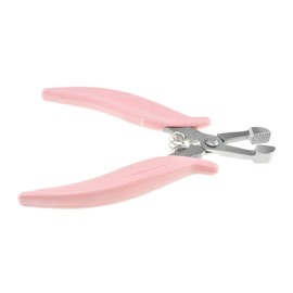 Profesional Hair Extension Pliers for Removing Micro Rings and Crushing Fusion Bond - Anti-rust Stainless Steel with Non-slip Grip - Pink - 6''