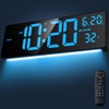 16.5" Digital Clock Large Display with Remote Control, 6-Color Night
