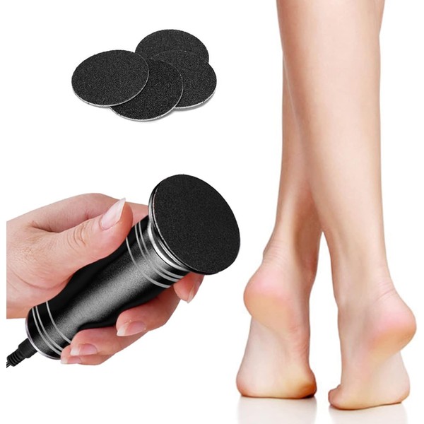 krofaue Upgrade Electronic Foot File Grinder (Speed Adjustable) with 60pcs