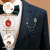 PATIKIL Gem Hanging Chain Brooch Pins, Rhinestone Men's Gem Brooch