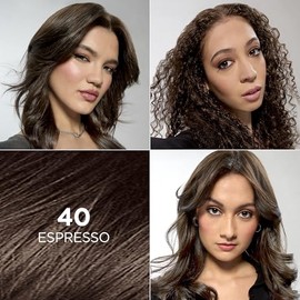 L'Oreal Paris Feria - Tinte permanente multifacético y brillante, 40 Espresso, paquete de 1