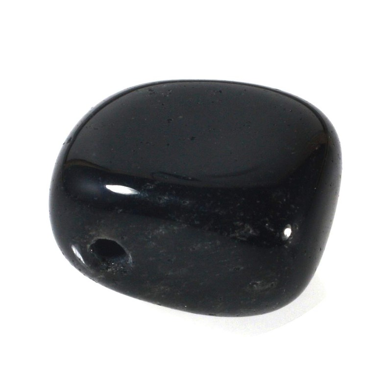 Black Obsidian Drilled Tumble Stone