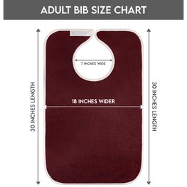 Utopia Towels 3 Pack Premium Unisex Adult Bibs for Elderly Women Men, Waterproof Bib for Eating, Adjustable and Washable (Burgundy)