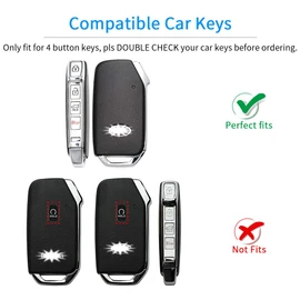 YFRAUTO for Kia Key Fob Cover Soul EV6 Sportage Telluride Forte Accessories 4 Buttons Smart Control Car Key Protector Soft TPU Key Case White 1 Pack