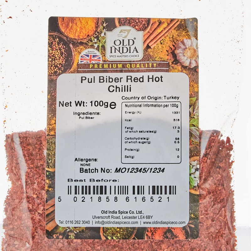 Old India Pul Biber Red Hot Chilli 100g