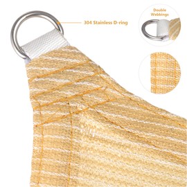 Eden's Decor Rectangular Beige 4' X 10' Sun Shade Sail UV-Blocking Outdoor Shade for Patio Backyard Pergola