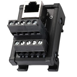 Harrisen RJ45 8P8C DIN Interconnect Mount Ethernet Connector Distribution Breakout Board, 1 Way RJ45 Vertical Connector with 120 Ohm Connection Resistor