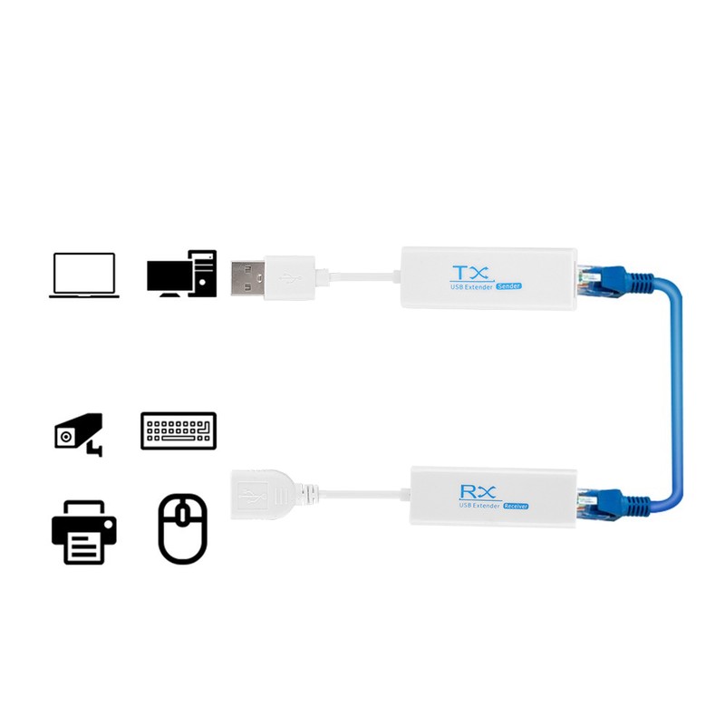 USB 2.0 200M Extender RJ45 Ethernet Extension Cable Network Cable