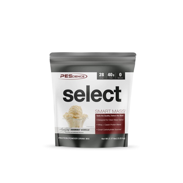 PEScience Select Smart Mass, Gourmet Vanilla, 28 Servings, Clean Mass Gainer Powder