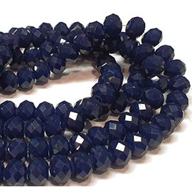 Czech Crystal Glass Beads, CZ Bohemian Faceted Rondelle Glass Beads, 4/6/8/10 mm (Navy Blue Opaque, 6x4 mm)