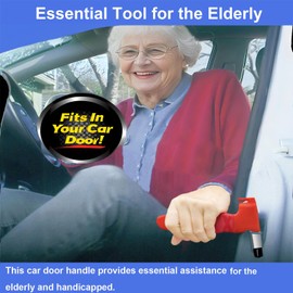 WELKSEZYWOD Car Door Handle for Elderly, Multifunctional Door Handle Assist, Car Door Support Handle for Seniors and Handicapped, Orange/1 Pack
