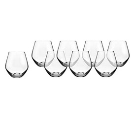 Godinger Stemless Wine Glass Set for Wine and Beverages Meridian