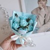 Laura J Mini Preserved Soap Bouquet Enshrinement Ossuary Flower Decoration Props Memorial Cemetery Artificial Flower Bouquet Attachable high-end blue