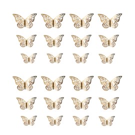 PAITOK 3D Butterfly Wall Stickers for Kids Bedroom, 24PCS in 3 Sizes Butterfly Wall Decals for Home Decor Wedding Party Decoration(Silver)