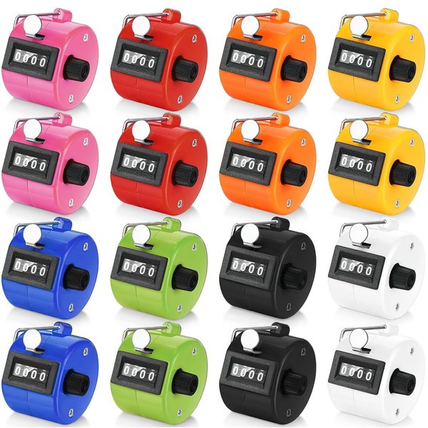 16 Pcs Handheld Tally Counter, 4 Digit Palm Clicker Counter,