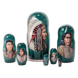Golden Cockerel Indian Chiefs Nesting Doll 7pc./8''