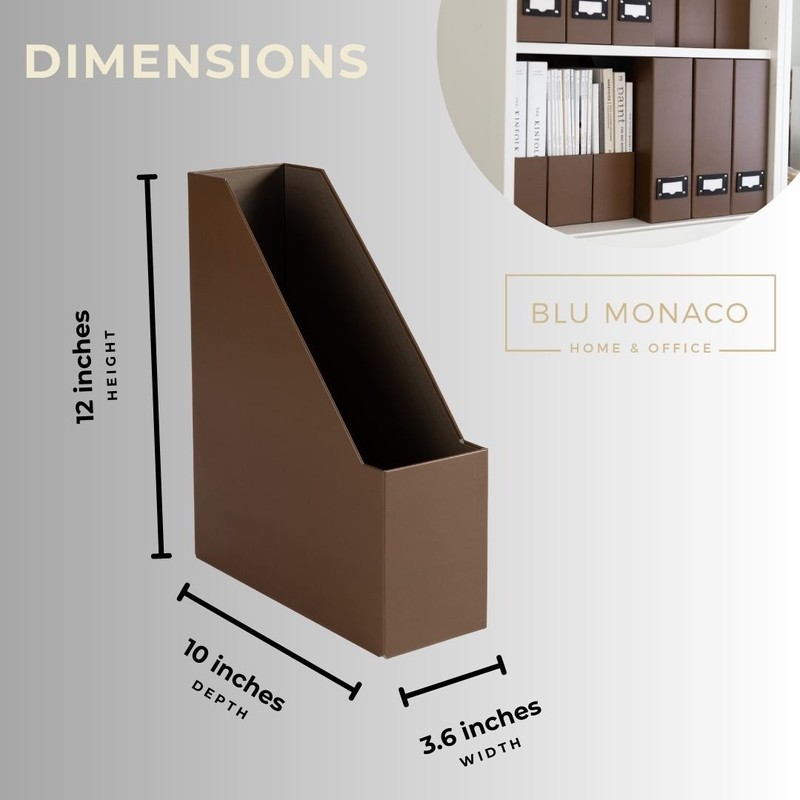 BLU MONACO Organization with Set of 6 Foldable Brown Magazine
