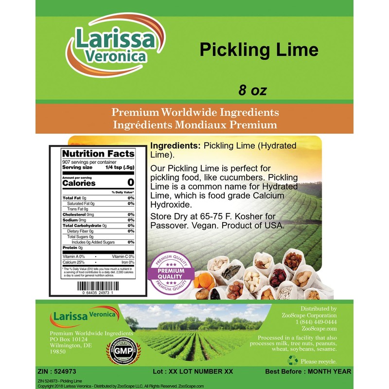 Pickling Lime (8 oz, ZIN: 524973) - 3 Pack
