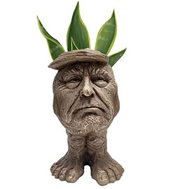 homestyles 14.5 in. Stone Wash The Greatest Uncle Donald The Muggly Face Statue Planter Hold 6" Pot