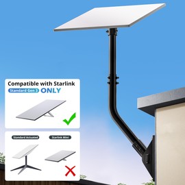UBeesize Starlink Gen 3 Wall Mount Kits, Starlink Adjustable Wall Mounting Kit for Gen 3 Standard Satellite Dish, Pole Mount with Pipe Adapter