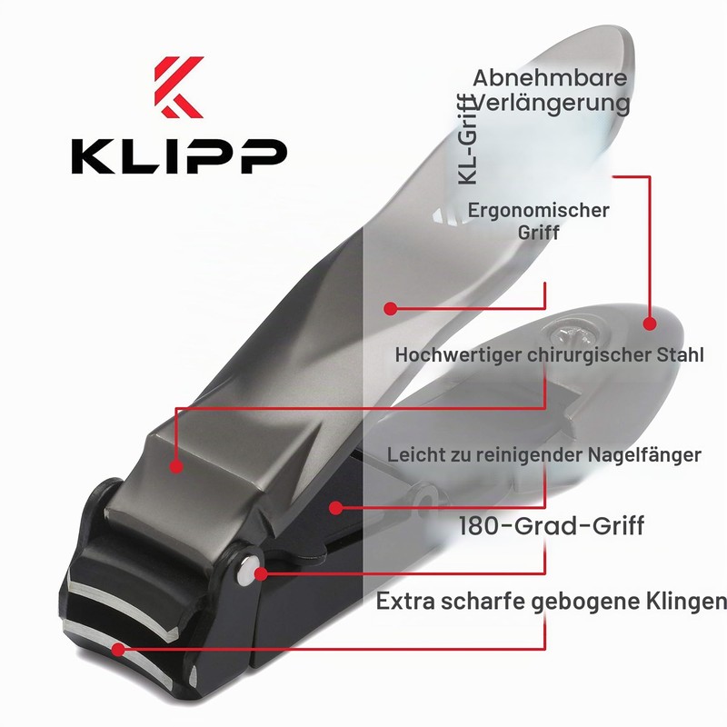 Nail Clippers for Men with Collection Container - KLIPP Razor