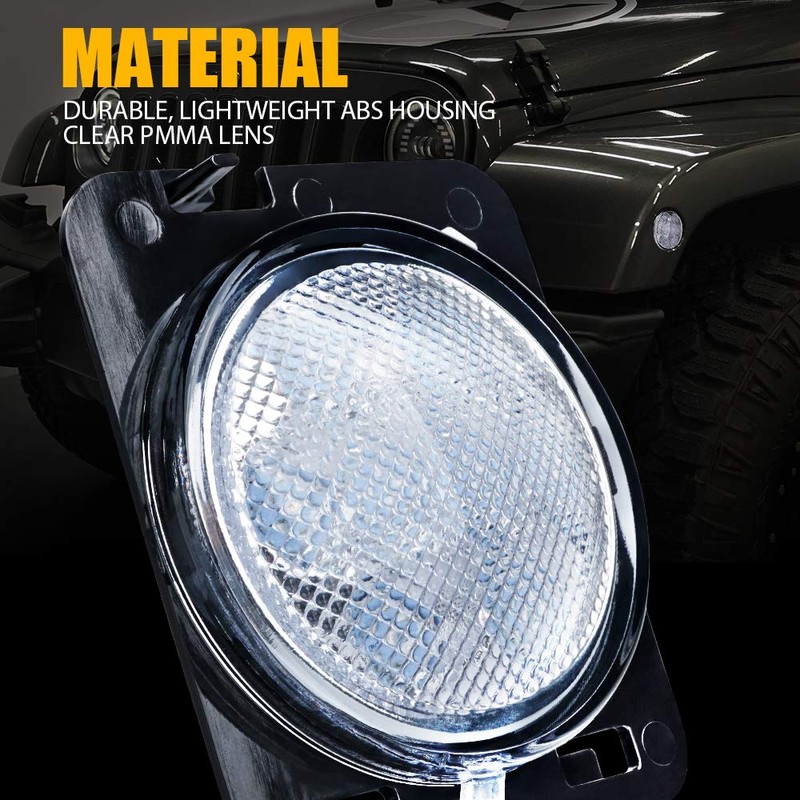 Xprite LED Amber Front Fender Side Marker Light Assembly with