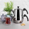 Serenk Traditional Turkish Tea Pot, Stainless Steel Double Tea Pots,