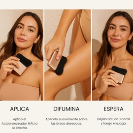 MALI Brocha para Bronceado Vegana Blending Brush Ultra Suave para Self Tanner en Cara, Manos, Pies y Cuerpo Reutilizable, Ideal para Rodillas, Codos y Cuello Aplicación Perfecta sin Líneas