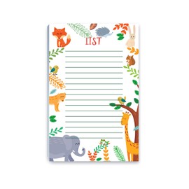 Stonehouse Collection Anaimal To Do List Notepad- 8.5" x 5.5" - 50 Sheets - Made in USA - Classroom, Teacher, Grocery, Shopping, Daily Tasks List (Animals)