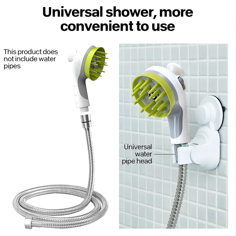 Pet Dog Grooming Shower Head with Massage Brush Functionality and