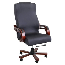 FYTXSZ Office Computer Chair Cover, Breathable Stretchable Chair Covers Universal Replacement Armchair Slipcover for Home, Office - Dark Grey, S