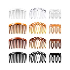 JIPUKE 12Pcs Hair Combs Slides Hair Side Combs Plastic French Twist Decorative Hair Accessories, Hair-Combs for Women Bridal Wedding Veil Girls Thick and Fine Hair