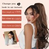 Highlight Brown Long Wavy Layered Drawstring Ponytail Extension for Black