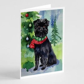 Caroline's Treasures DAC3322GCA7P Affenpinscher Christmas Greeting Cards Pack of 8 Blank Cards with Envelopes Whimsical A7 Size 5x7 Blank Note Cards