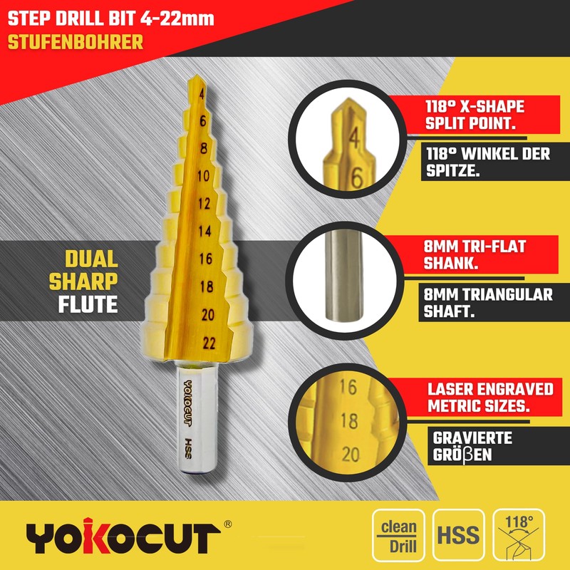 Step Drill Bit HSS Titanium Step Drill Bit For Metal