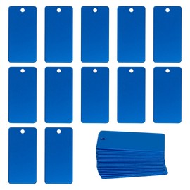 StayMax Aluminum Engraving Blanks Rectangle Blank Tags 1 Inch x 2 Inch 25 Pack (Blue)
