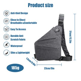 Yqhugbc Anti-Theft Travel Bag, Anti-Theft Shoulder Bag, Chest Bag, Crossbody, Anti-Theft Bag, Women's Nylon Chest Bag, for Men and Women, gray