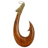 16" Hand Carved Wood Hawaiian Makau Fish Hook